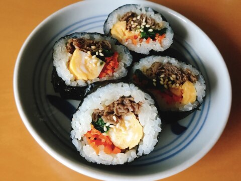 手巻き寿司用の海苔で作る!ごま油香る牛肉のり巻き